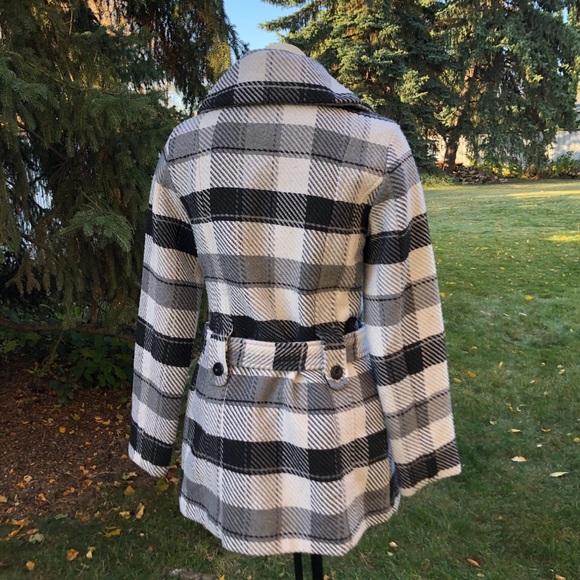 Checkered Plaid Pea Coat - Picture 3 of 3